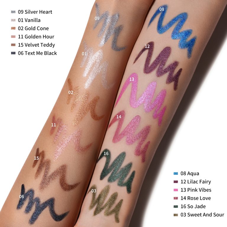 02 Cream Shadow Stick Waterproof-Arm Swatch-12 colors-1600X1600