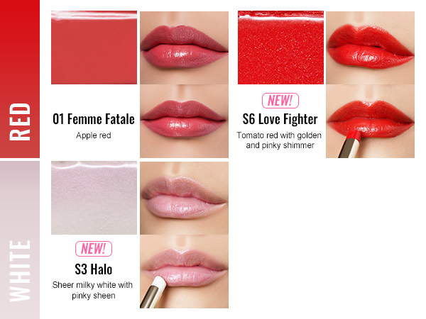 02 (Mb）Moisture Shine Tinted Lipstick-05 Lips Swatch-02 Red_White-600×450