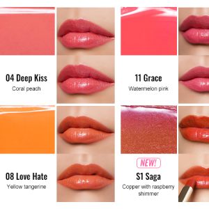 02 (Mb）Moisture Shine Tinted Lipstick-05 Lips Swatch-03 Coral_Orange-600×450
