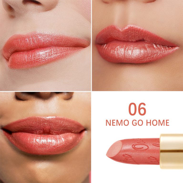 Metallic Shine Lipstick 06 Nemo Go Home Product Face Swatch 1500X1500