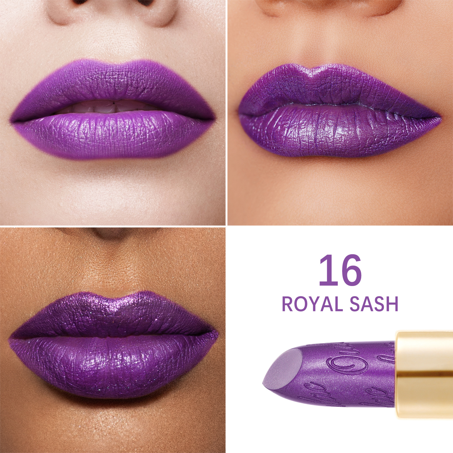 Metallic Shine Lipstick 16 Royal Sash Product Face Swatch 1500X1500 Metallic Shine Lipstick 16 Royal Sash Product Face Swatch 1500X1500