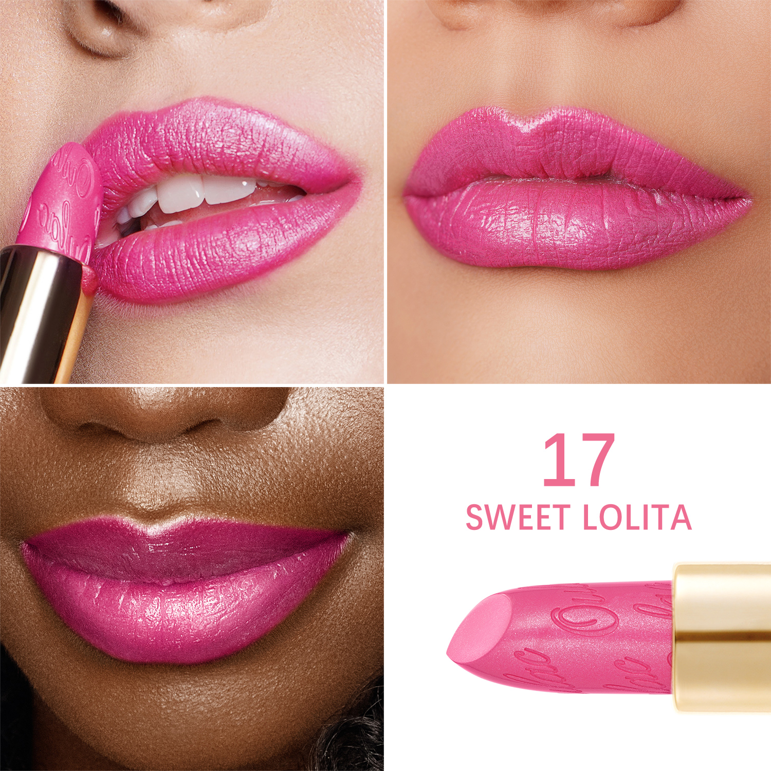 Metallic Shine Lipstick 17 Sweet Lolita Product Face Swatch 1500X1500 Metallic Shine Lipstick 17 Sweet Lolita Product Face Swatch 1500X1500