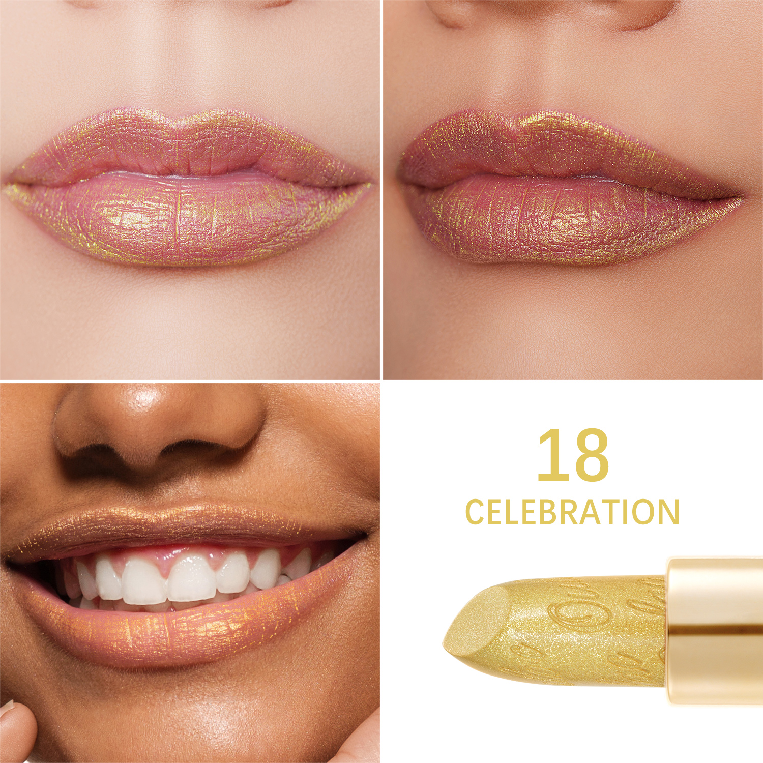 Metallic Shine Lipstick 18 Celebration Product Face Swatch 1500X1500 Metallic Shine Lipstick 18 Celebration Product Face Swatch 1500X1500
