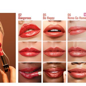 (PC）Metallic Shine Lipstick-Face Swatch-Renew-03-Peach _ Orange（1464×600）